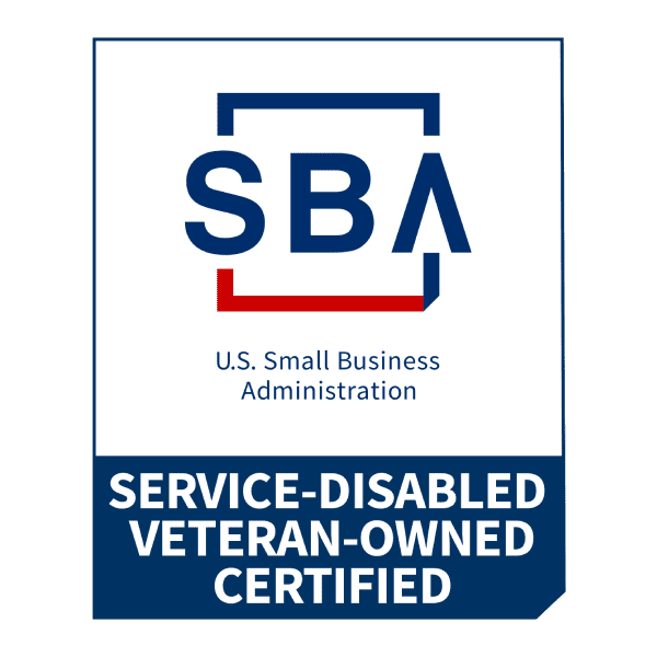 Logo of SBA Service-Disabled Veteran-Owned Certified.