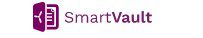 SmartVault logo with purple vault icon and text.
