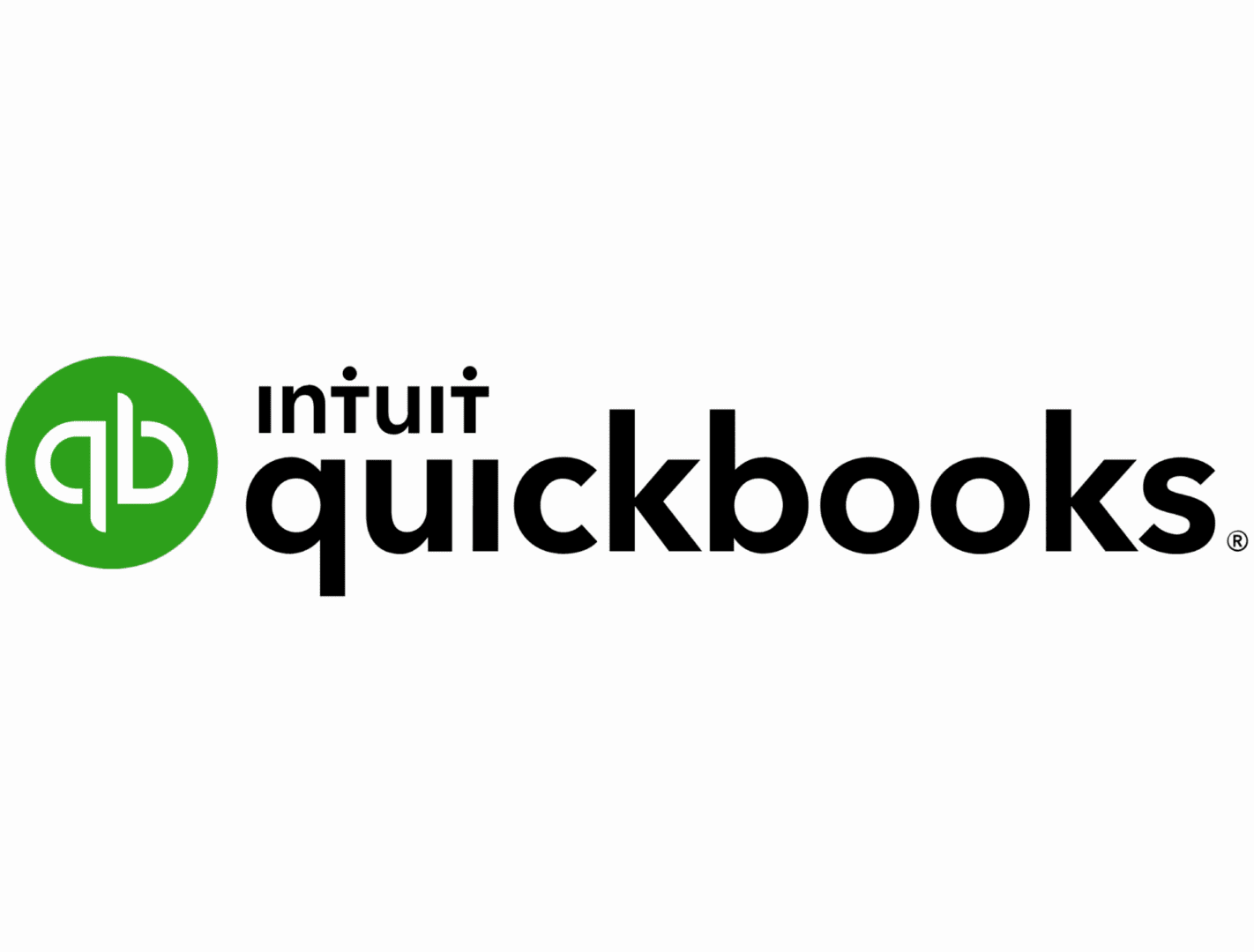 Intuit QuickBooks logo with green icon and black text.